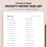 Priority Matrix Task List