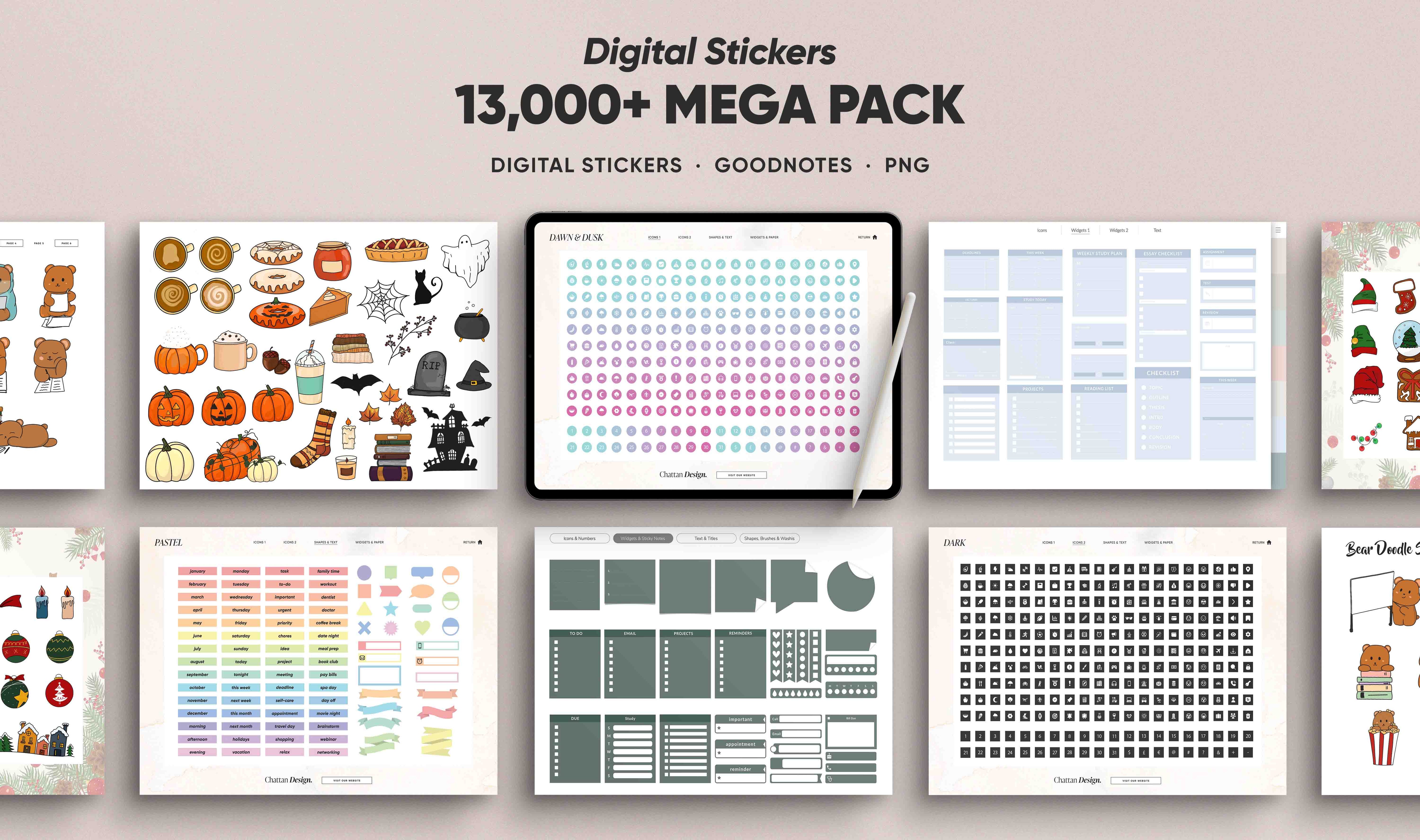 Digital Sticker Mega Pack – Chattan Design