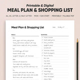 Meal Plan & Shopping List