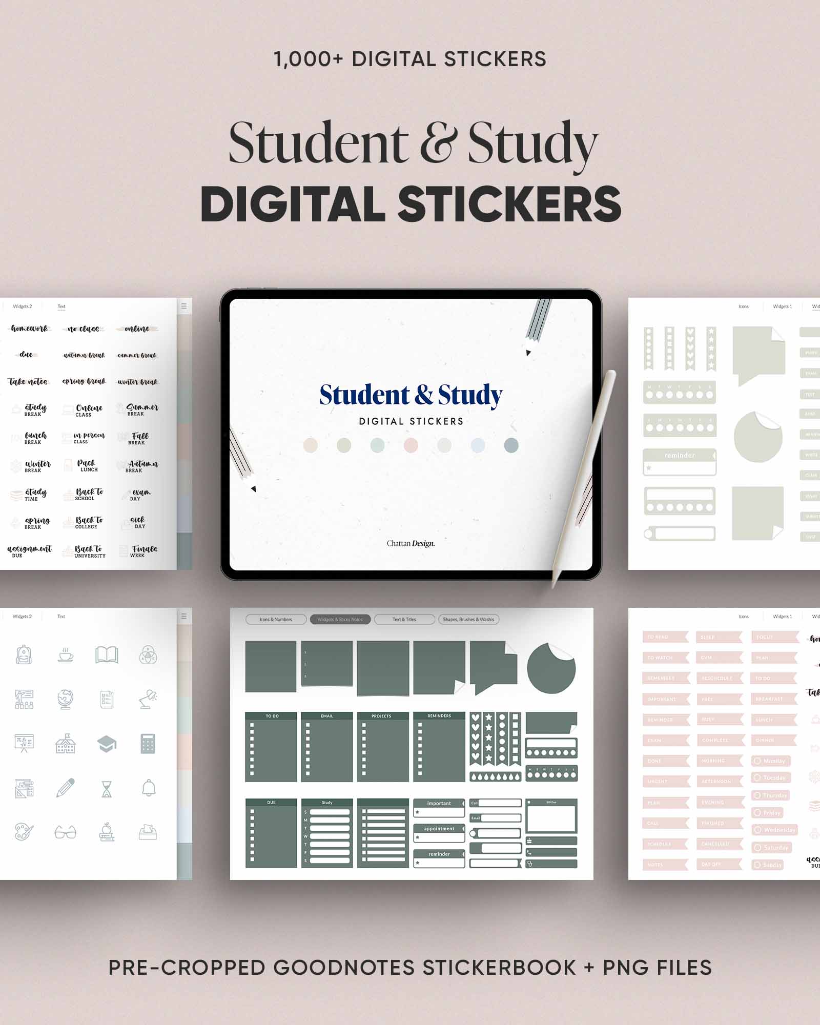 Student & Study Stickers – Chattan Design