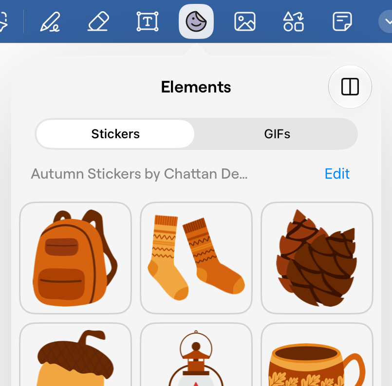 Easily add stickers to your planner from here.